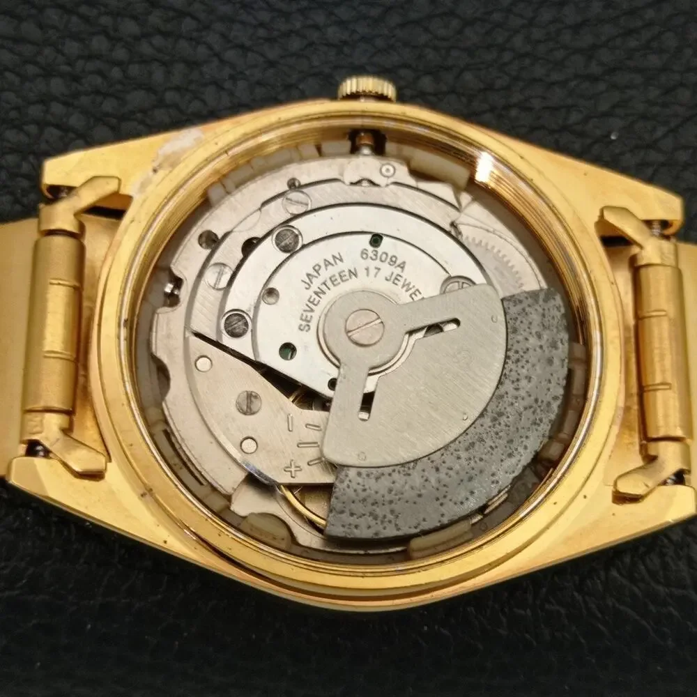 Vintage 1976 Seiko Automatic Mens Gold Watch W/daydate & Gold accents